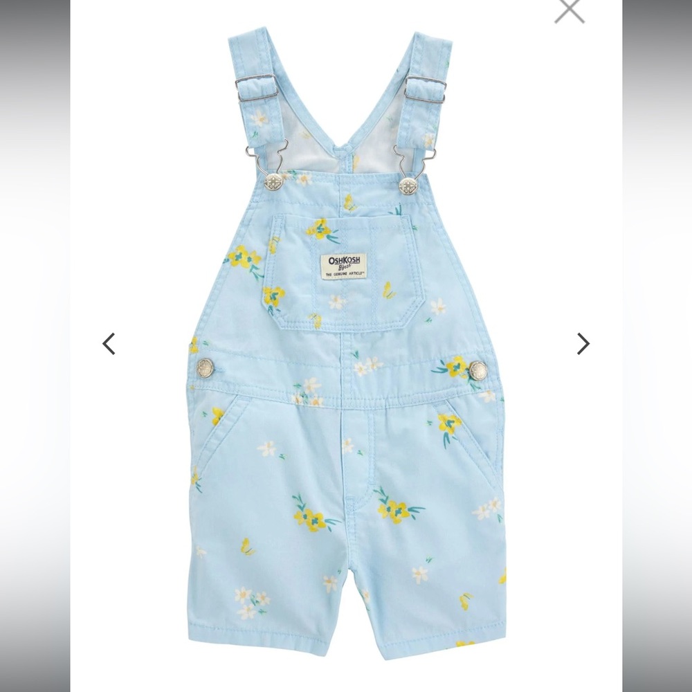 Carter's and OshKosh baby girl bundle 2 shorts + floral overall size 18 months - Picture 2 of 12